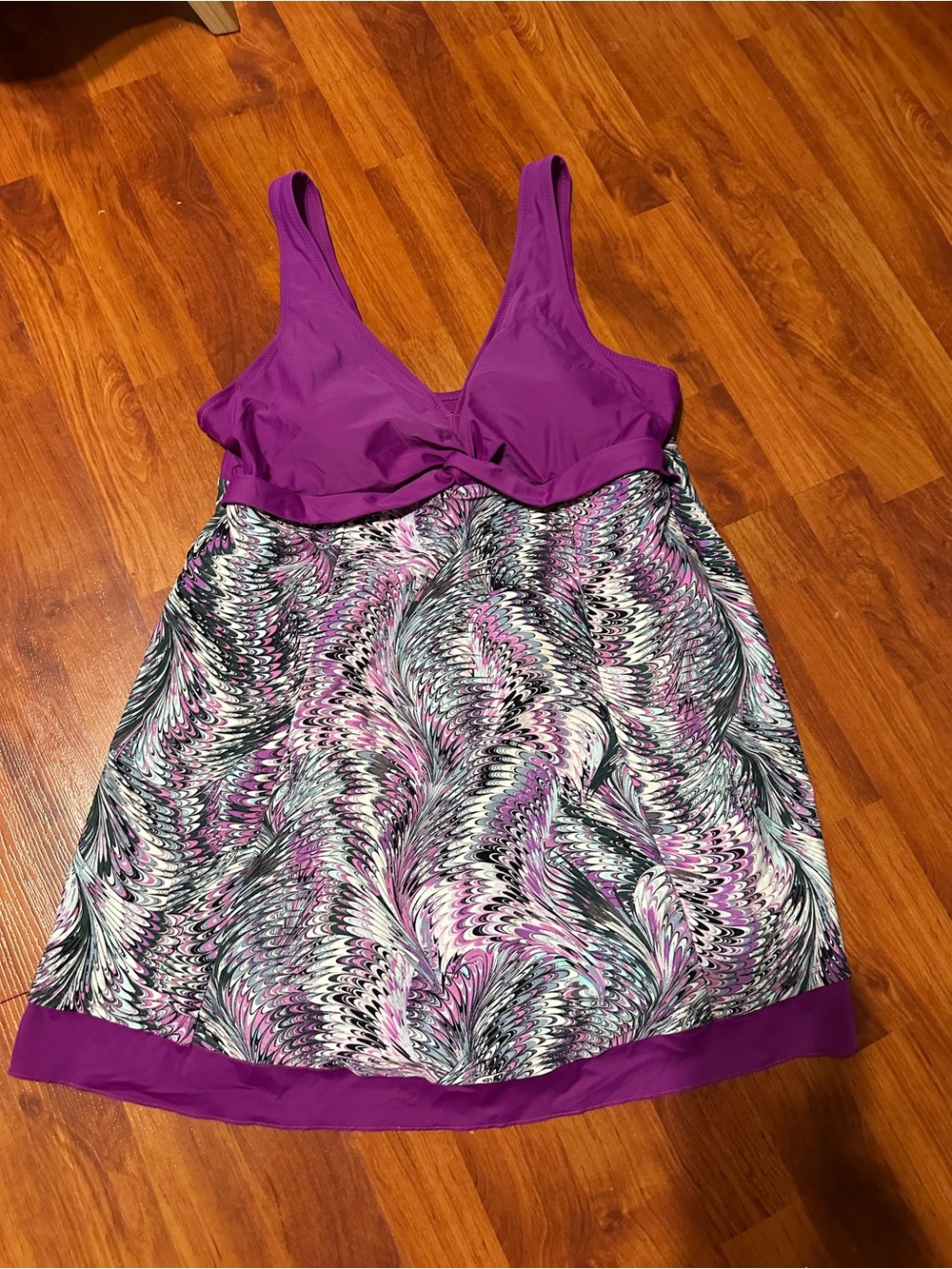 Modest purple one piece swimsuit size XL